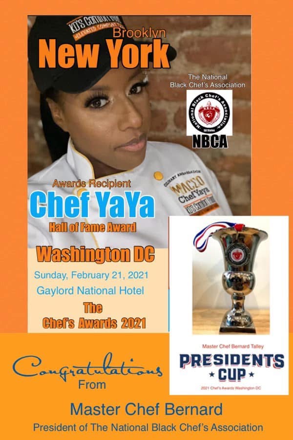 Chef Yaya receiving Hall of Fame Award